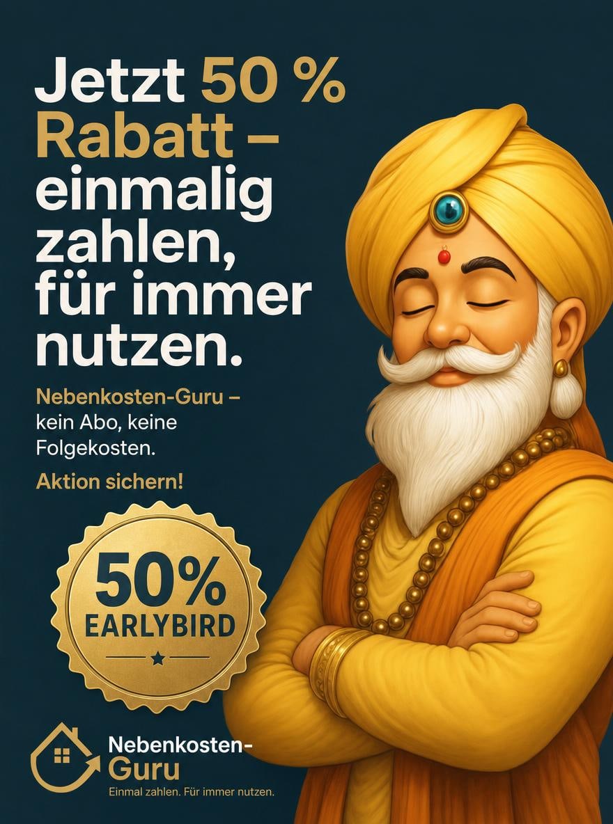 50 Prozent Rabatt, einmalig zahlen